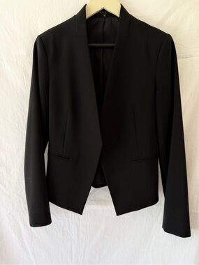 Theory Lanai Black Open-Front Women's Blazer Jacket